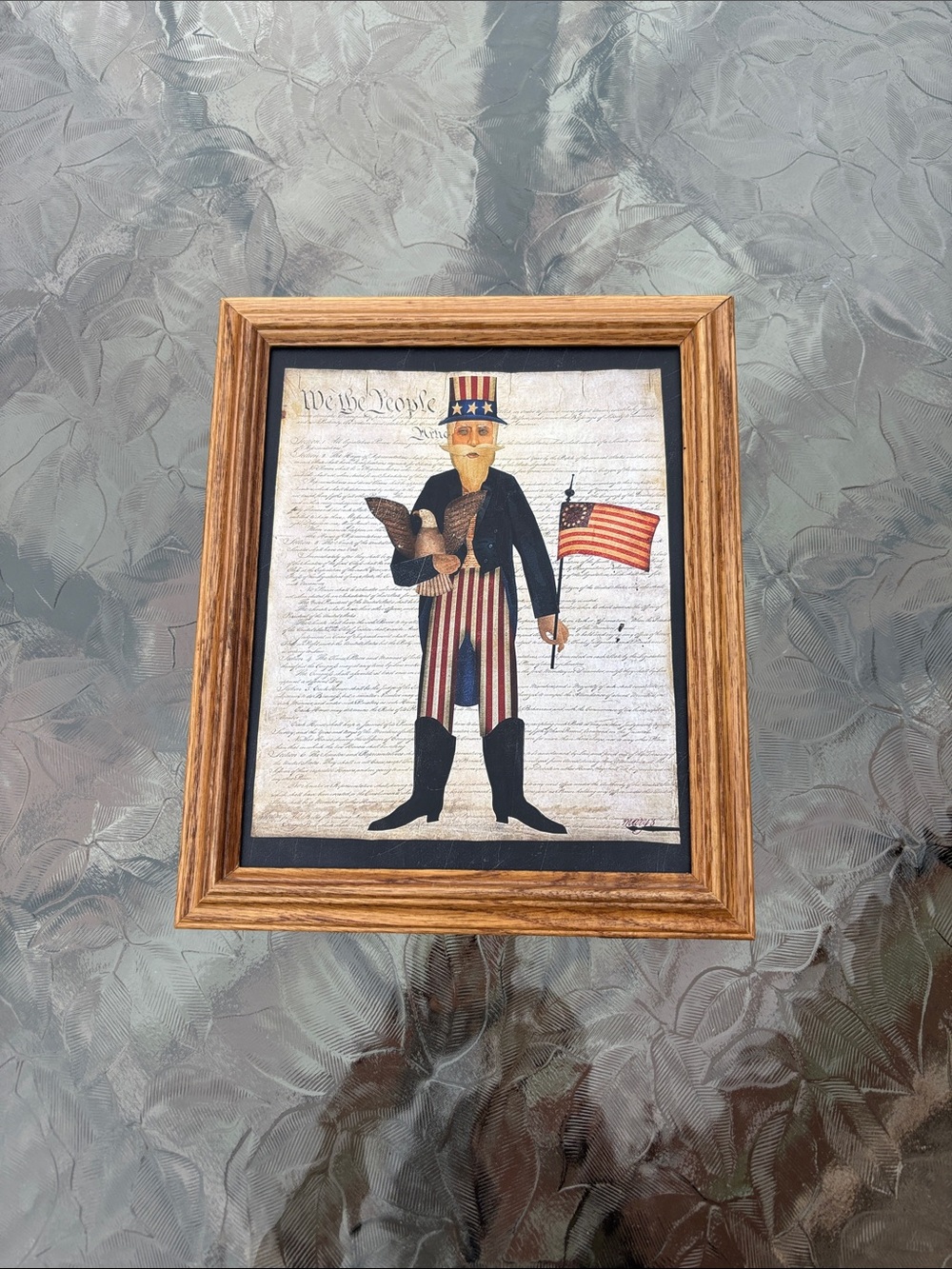 Patriotic Uncle Sam Framed Art Print - Red, White & Blue